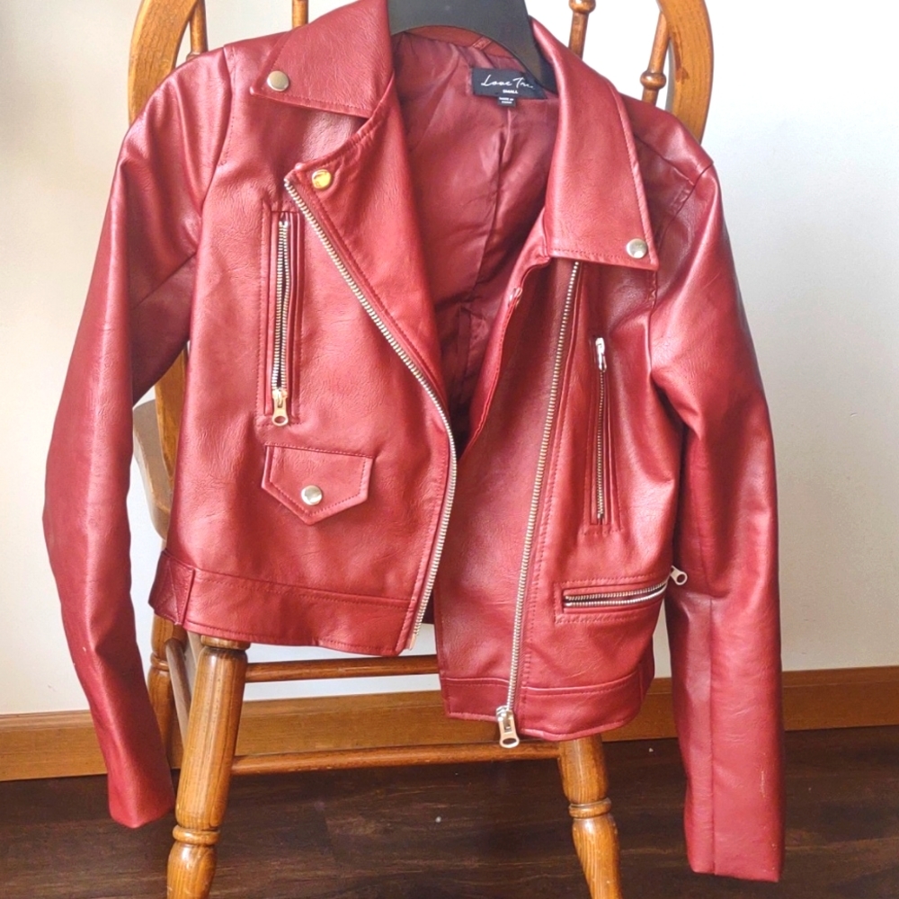 Red leather jacket